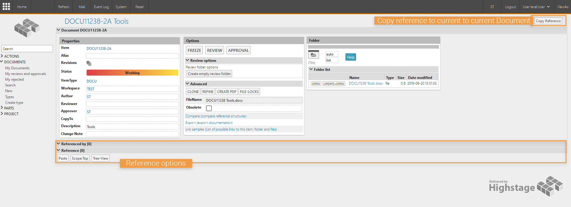 Highstage reference features